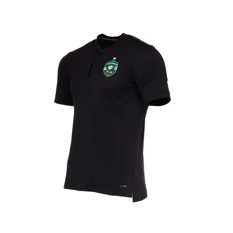 T-shirt Leisure time - black, cotton with 3/4 zip 2024/2025